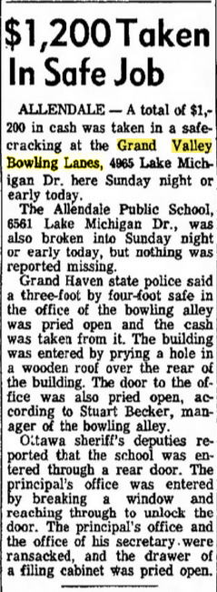 Grand Valley Lanes - Feb 1966 Robbery